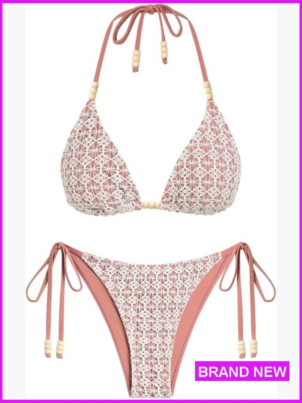 Sexy High Cut Cheeky Bikini Set Halter Triangle String Swimsuit Two Piece